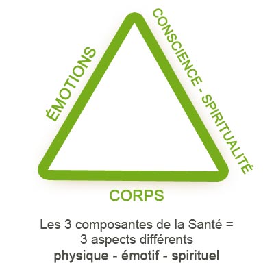 triangle des composants de la santé